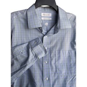 Gold Label Roundtree & Yorke Fitted Dress Shirt XL 17.5 34 Non-Iron 100% Cotton